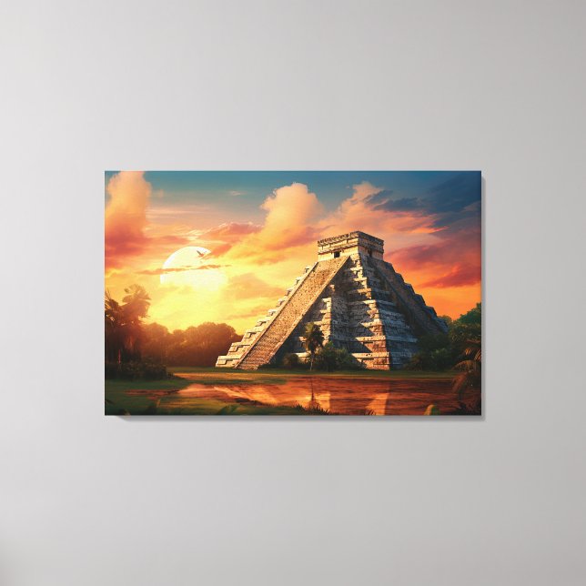 Chichen Itza, Stretched Canvas Print Leinwanddruck (Vorderseite)