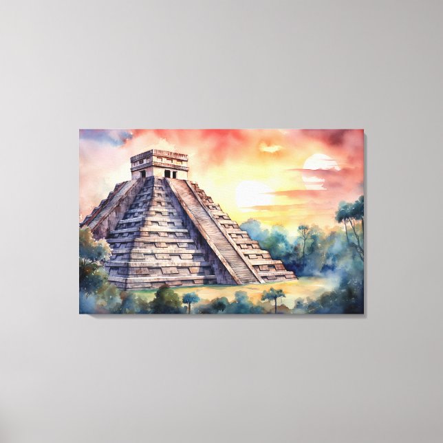 Chichen Itza, Stretched Canvas Print Leinwanddruck (Vorderseite)