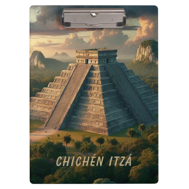Chichén Itzá Yucatá Mexiko Landschaftsreise Klemmbrett (Vorderseite)