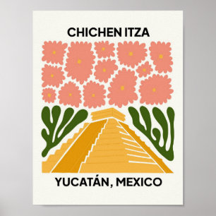 Chichen Itza Yucatan Mexiko Blumenart Poster