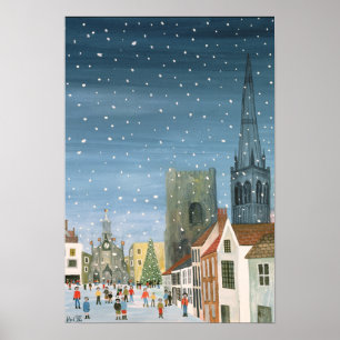 Chichester Cathedral A Snow Scene Poster