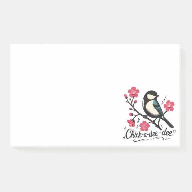 Chick-a-dee-dee-dee Meisen-Vogelruf Post-it Klebezettel (Vorderseite)