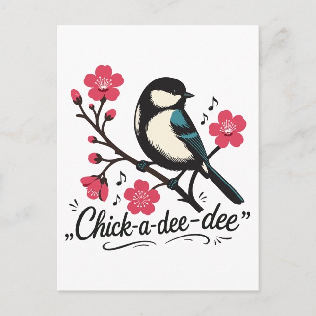 Chick-a-dee-dee-dee Meisen-Vogelruf Postkarte (Vorderseite)