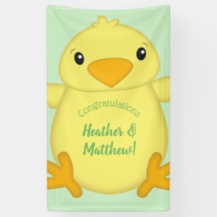 Chick Baby Dusche Green Banner