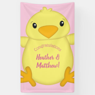 Chick Baby Dusche Pink Banner