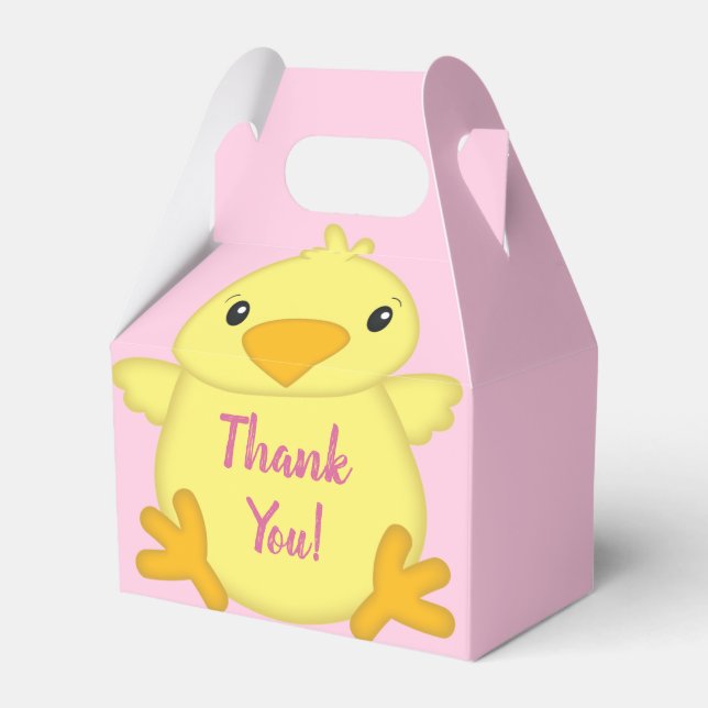 Chick Baby Dusche Pink Geschenkschachtel (Vorderseite)