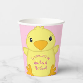 Chick Baby Dusche Pink Pappbecher