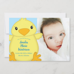Chick Baby Showblau Einladung
