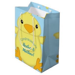Chick Baby Shower Blue Mittlere Geschenktüte