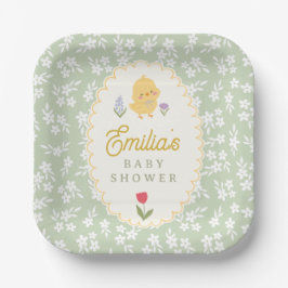 Chick Baby Shower Cute Paper Plates Pappteller