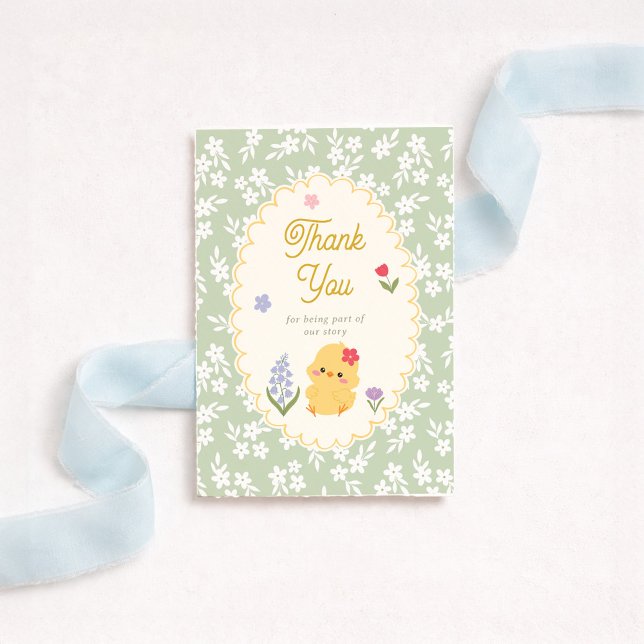 Chick Baby Shower Thank You Card Dankeskarte (Von Creator hochgeladen)
