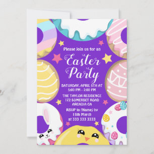 Chick Egg Bunny Easter Donut Cookie Ostern Party Einladung