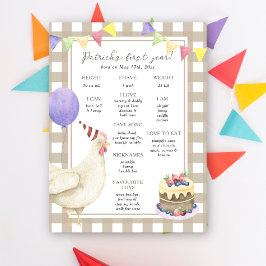 Chick First Birthday Milestone Geburtstag Poster
