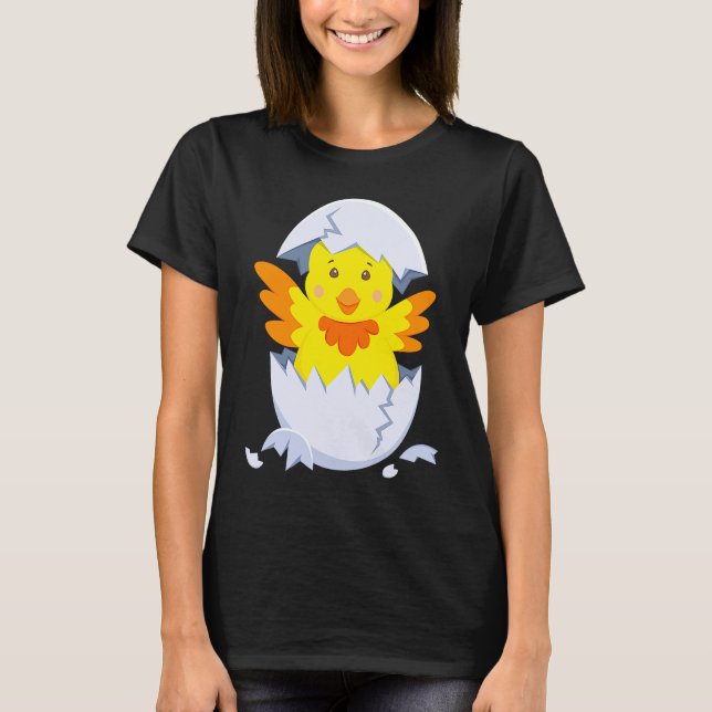 Chick hatches out of egg chicken chick with egg sh T-Shirt (Vorderseite)