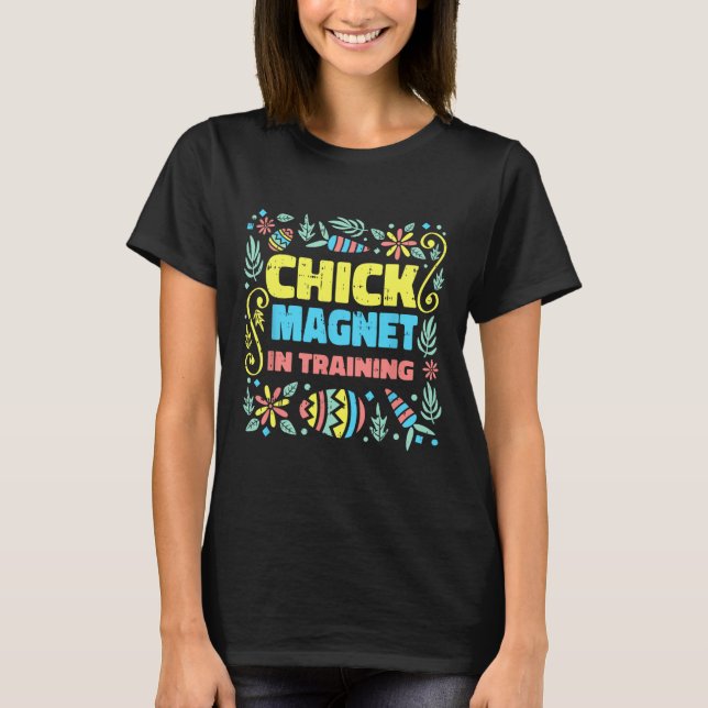 Chick Magnet im Training Osterfest Gewitterte Eize T-Shirt (Vorderseite)