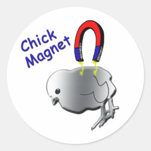 Chick Magnet Runder Aufkleber