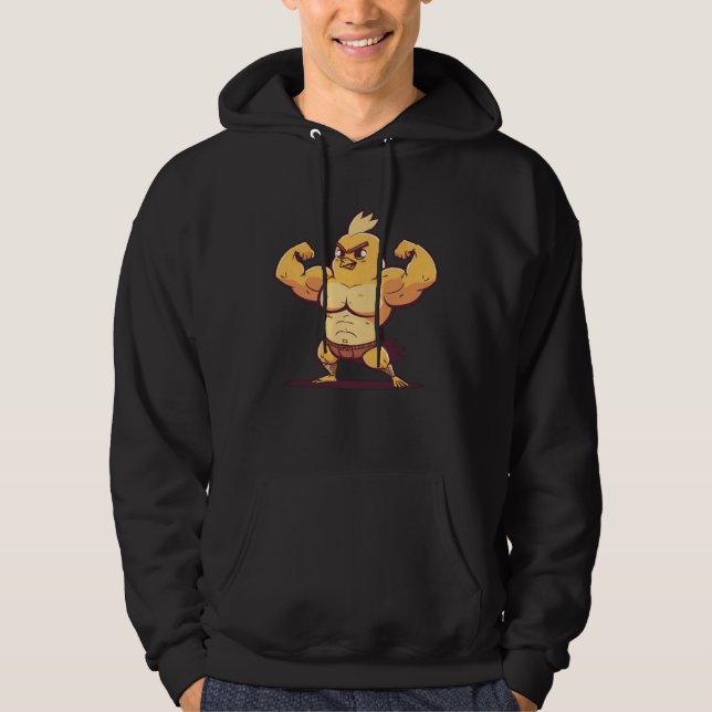 Chick Muscular Bodybuilding Easter Hoodie (Vorderseite)
