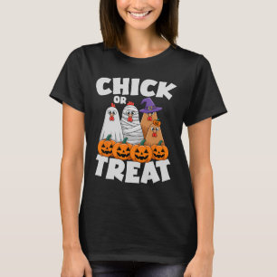 Chick Or Treat Bekleidung Halloween Lustiges Hühne T-Shirt