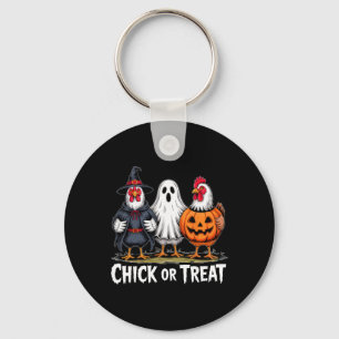 Chick Or Treat Gruselhexe Geist Kürbis Huhn Schlüsselanhänger