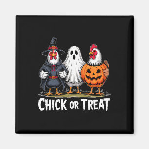 Chick Or Treat Gruselige Hexe Geist Kürbis Huhn Magnet