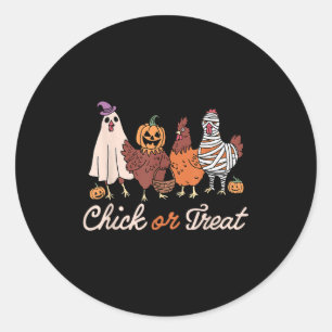 Chick Or Treat Halloween Hexe Soky Huhn Runder Aufkleber