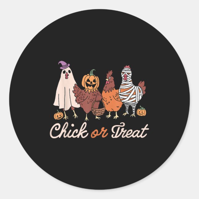 Chick Or Treat Halloween Witch Soky Chicken  Runder Aufkleber (Vorderseite)