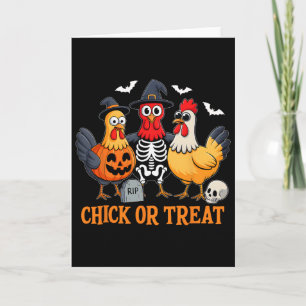 Chick Or Treat Lustiges Hühner Halloween Kostüm Ch Karte