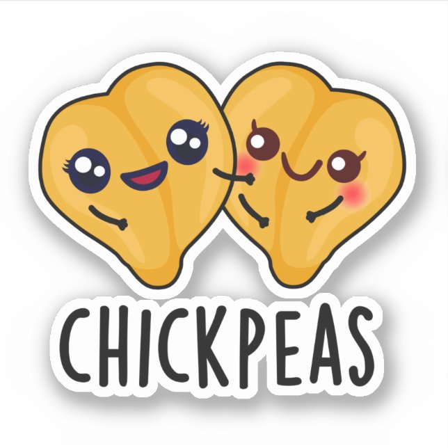 Chick Peas Funny Food Puff Aufkleber (Vorderseite)