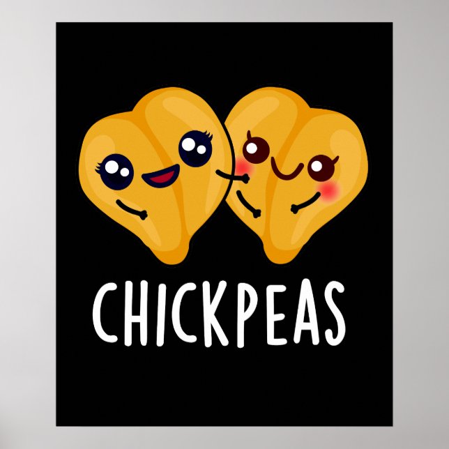 Chick Peas Funny Food Puff Dark BG Poster (Vorne)