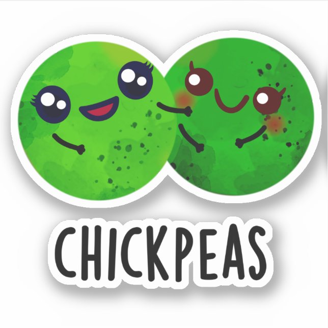 Chick Peas Funny Girl Pea Pun Aufkleber (Vorderseite)
