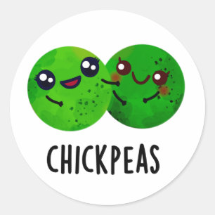 Chick Peas Funny Girl Pea Pun Runder Aufkleber