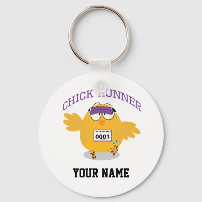 Chick Runner Personalize Schlüsselanhänger (Vorderseite)