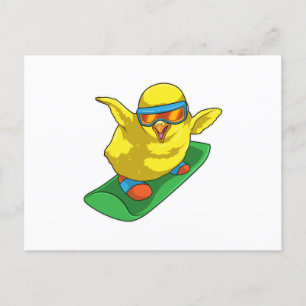 Chick Snowboarder Snowboard Postkarte