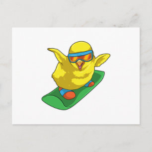 Chick Snowboarder Snowboard Postkarte