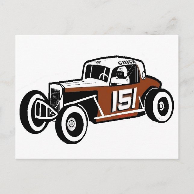 Chick Stockwell Old Time Race Car Racearena Postkarte (Vorderseite)
