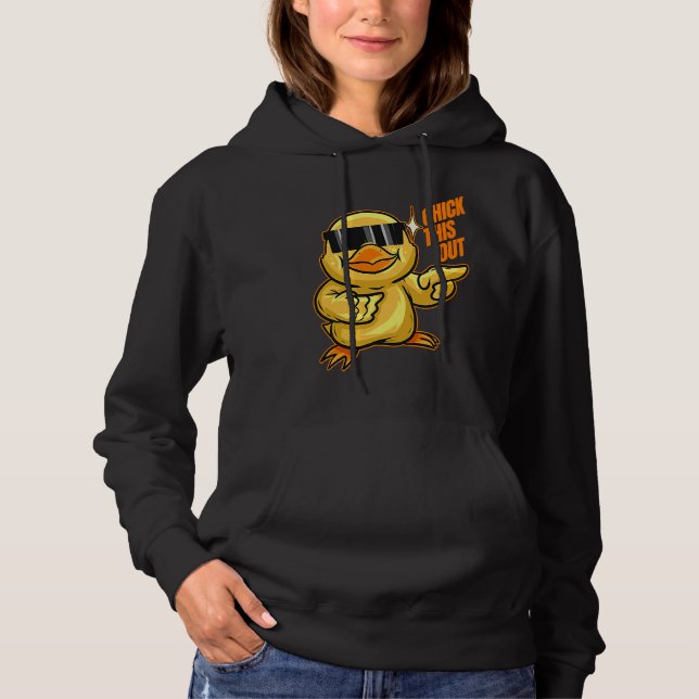 Chick This Out Chick With Sun Glasses On Easter Hoodie (Vorderseite)