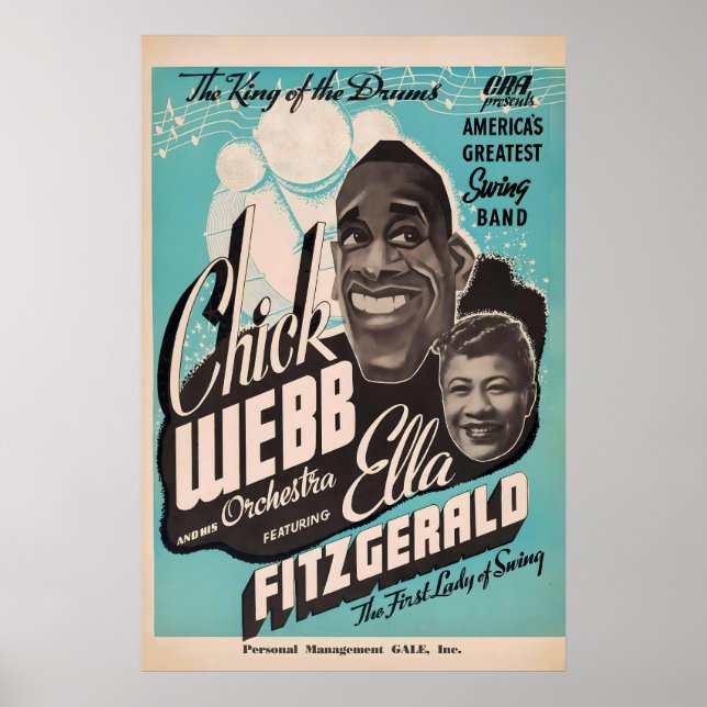 Chick Webb - Ella Fitzgerald - Jazzplakat - 1937 Poster (Vorne)