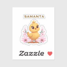 Chick with Flowers Sticker Sheet