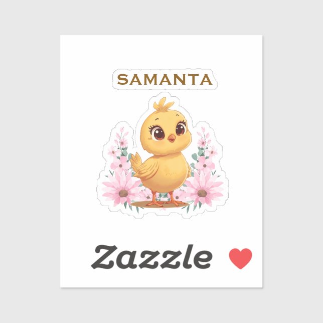 Chick with Flowers Sticker Sheet (Blatt)
