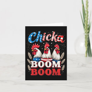 Chicka Boom Boom Lustiger Patriotischer Hahn 4. Ju Karte