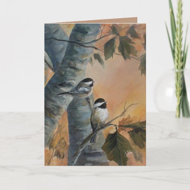 Chickadee 5 x 7 dankeskarte (Vorderseite)