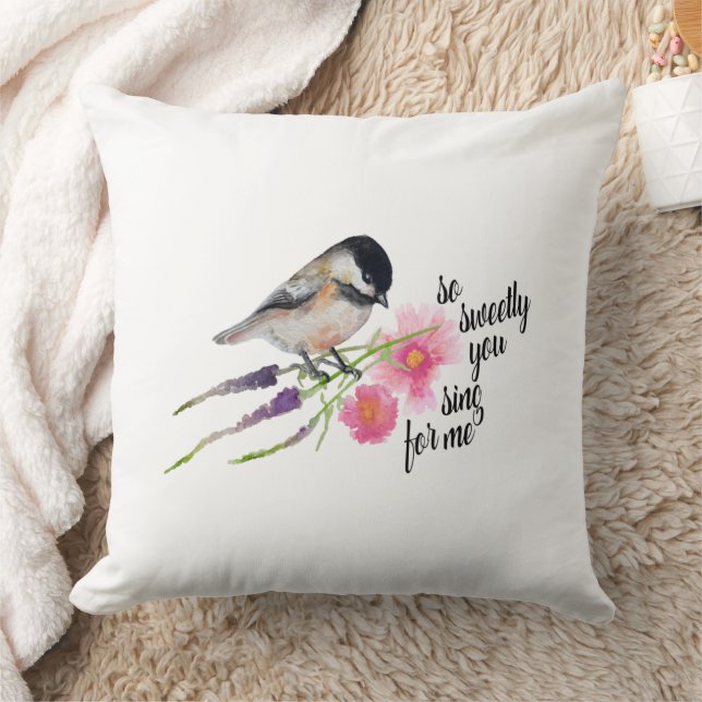 Chickadee Art Zitat Kissen (Decke)