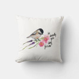 Chickadee Art Zitat Kissen