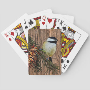 Chickadee auf der Rustikalen Stallbehörde Spielkarten