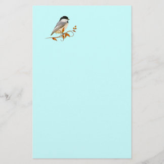 Chickadee auf Jeweled Blätter Briefpapier