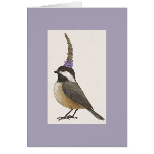 Chickadee auf Lavendel