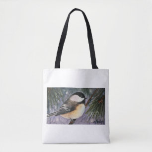 Chickadee auf Niederlassungs-Tasche