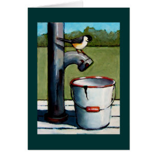 CHICKADEE AUF PUMPEN-PASTELL-KUNST