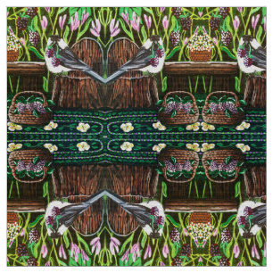 Chickadee Berry Basket Stoff