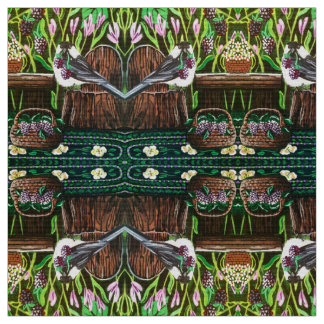 Chickadee Berry Basket Stoff